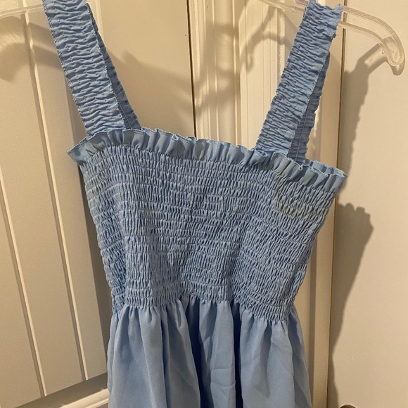 Blue Ruffle Tank Top - Picture 1 of 3